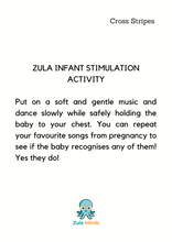 Load image into Gallery viewer, ZulaMinds Infant Stimulation Kit - Sample stimulation activity in a card

