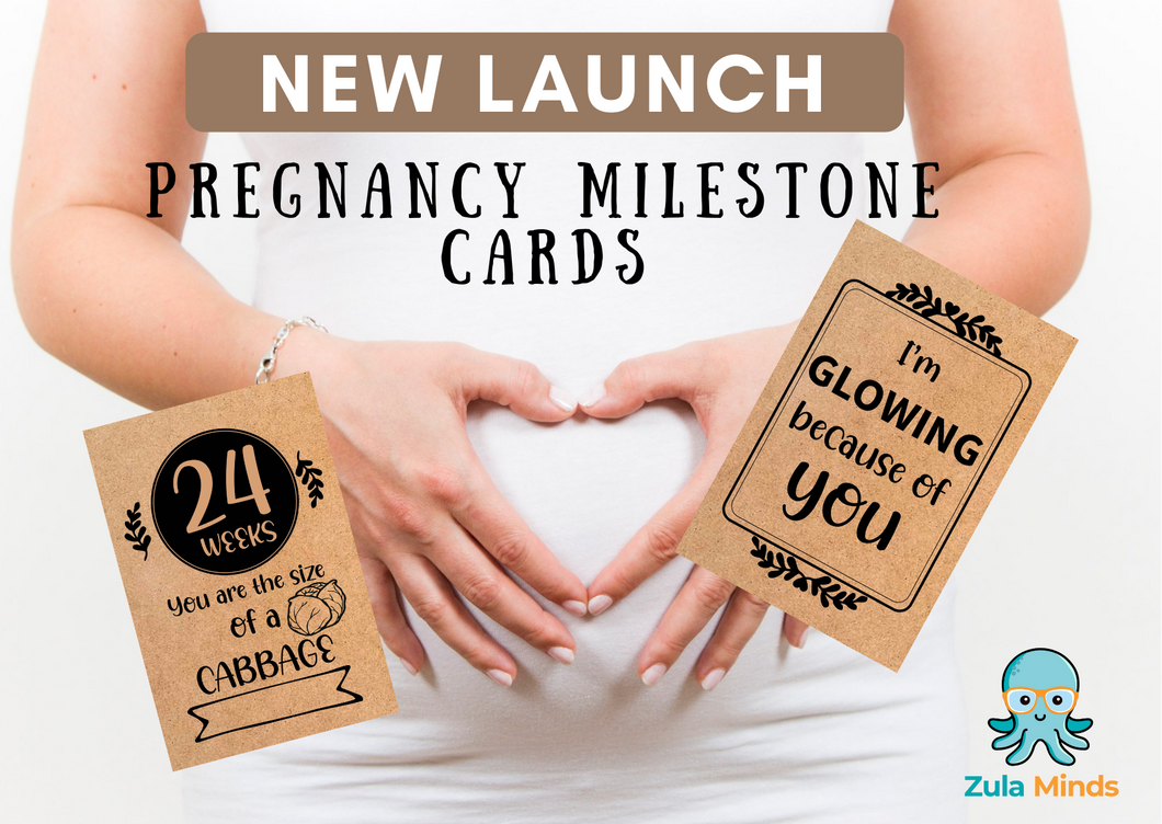 ZulaMinds Pregnancy Milestone & Alphabet Flash Cards Combo