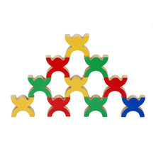 Load image into Gallery viewer, Men Pyramid - Colorful wooden game
