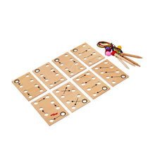 Load image into Gallery viewer, Lacing Plates - Wooden boards with lacing holes, lacing thread and pins
