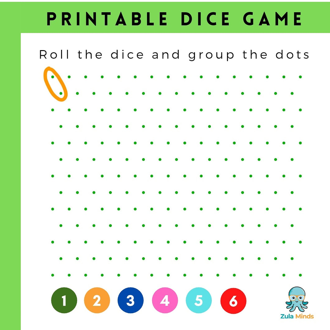 Printable Dice game
