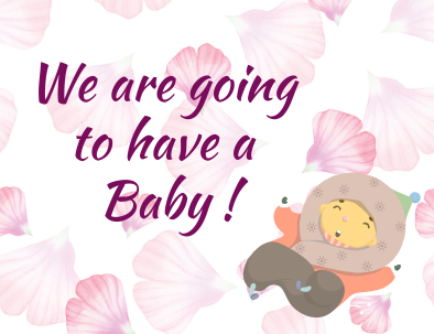 Digital Birth Announcement - For Social Media announcements - Pink Theme
